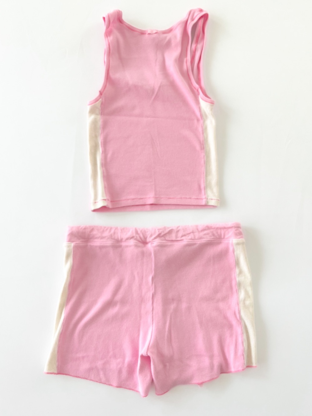 SKIMS Cotton Rib Tank & Boxer Set Medium Bubblegum Pink Ivory - Picture 2 of 6